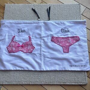 Victoria's Secret Lingerie Bag Laundry/Storage Wash&Wear Embroidered 20x10
